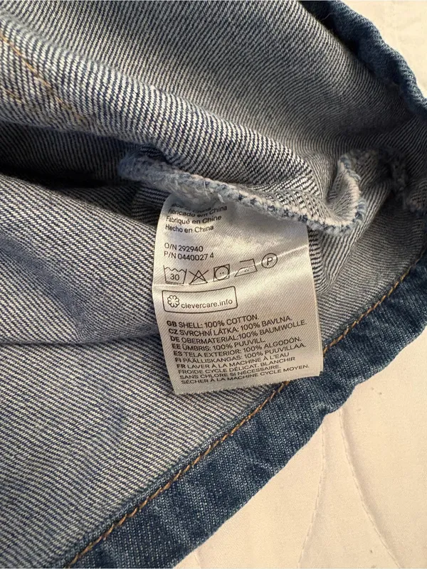 H&M Denim Overall Dress Size 6 - Image 8