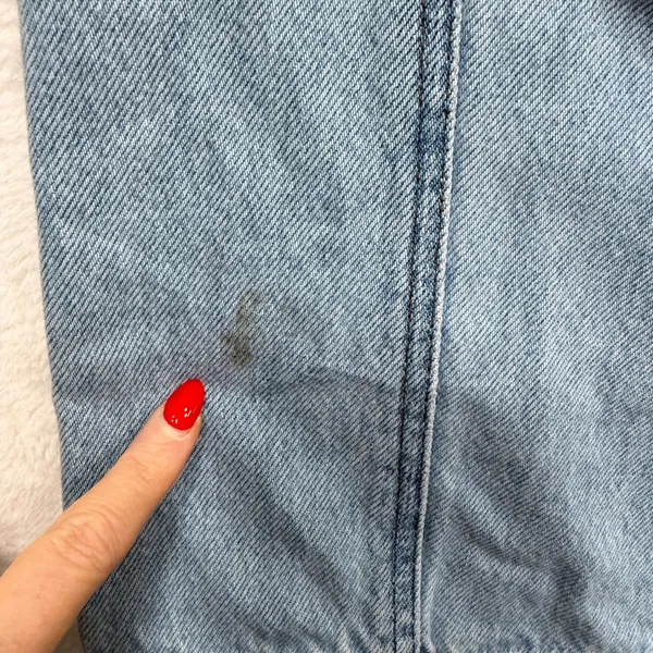 Future Collective 4 Jeans Wide Leg Slouchy High Rise Front Seam Light Wash Blue - Image 4