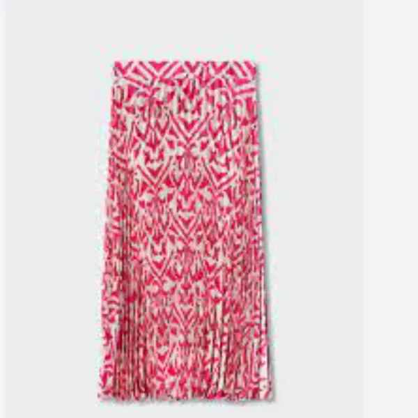 NWT ZARA Pleated Chiffon Fabric Bloggers Fave All Over Pattern Midi Skirt - Image 3