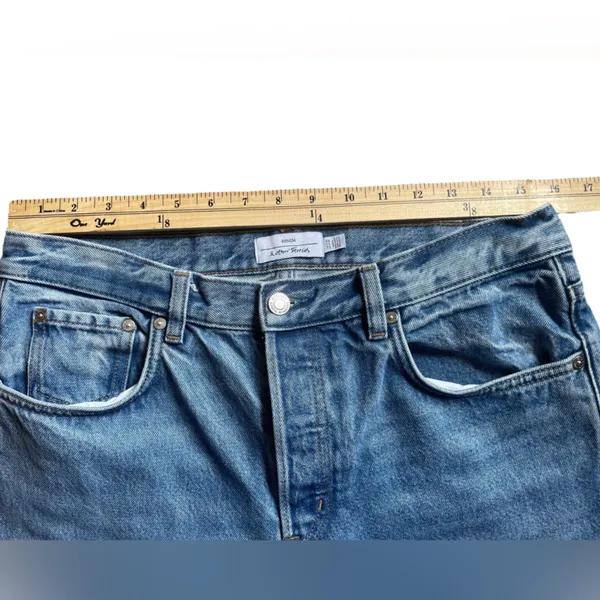 & OTHER STORIES Blue Stonewashed Denim Straight Leg Button-Fly Jeans - Sz 31/30 - Image 12
