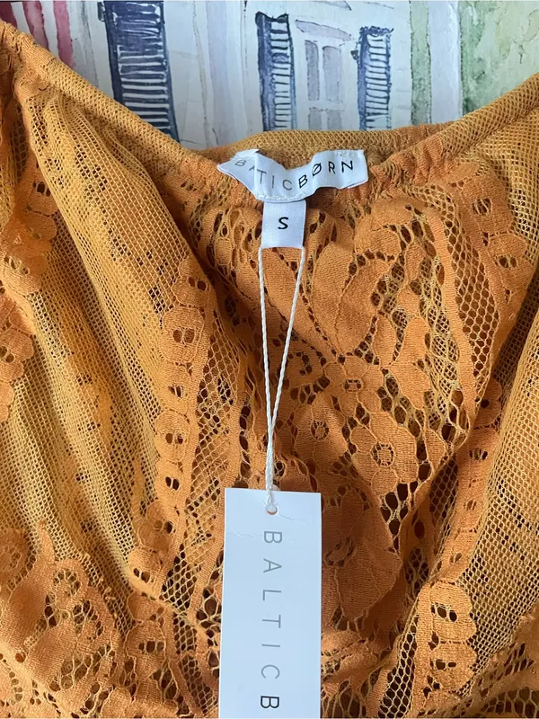 Baltic Born Caroline Lace Maxi Dress Mustard Yellow Small New - Image 4