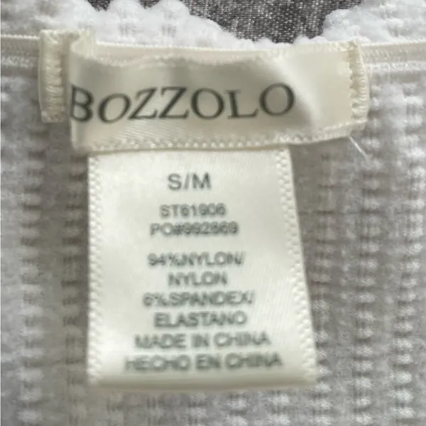 Bozzolo white ribbed cropped tube top, size S/M cottagecore Y2K vacation beach - Image 3