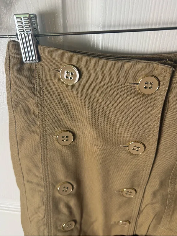 Farm Rio Brown Yoked Midi Skirt XS - Image 4