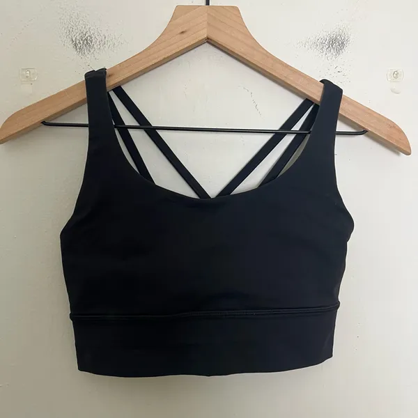 LULULEMON- Energy Bra Long Line Black Size 6 - Image 2