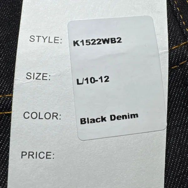 Unique Vintage Denim Shorts High Waist Stretch Black‎ w/ Pockets Size L - Image 4
