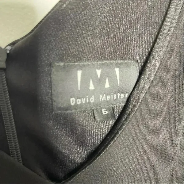 David Meister Black Handkerchief Hem Cocktail Dress Size 6 Sleeveless - Image 5