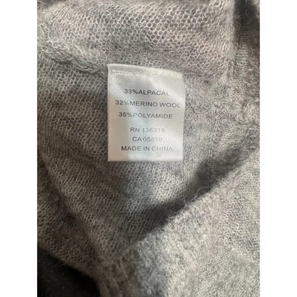 One Grey Day Alpaca Merino Wool Blend Back Cutout Sweater Gray Size L - Image 11