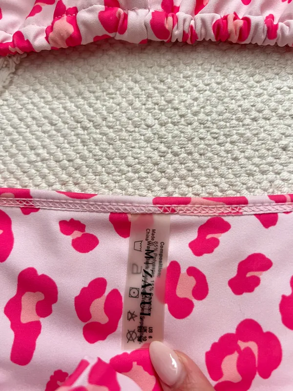 Zaful Pink Cheetah Print Bikini - Image 2