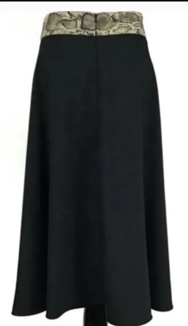 Zara BASIC NWT TRENDY NWT BLACK/front snake print pleated midi skirt S - Image 12
