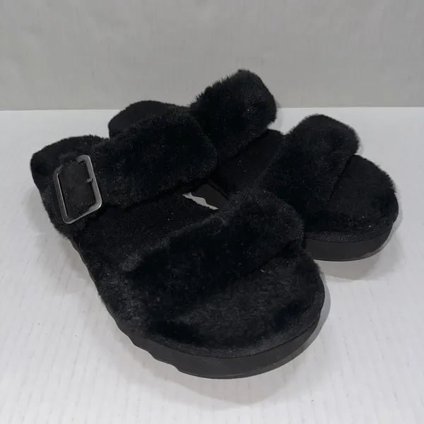Koolaburra By UGG Shoes Womens Size 7 38 Black‎ Furr-ah Buckle Slide Slippers - Image 2