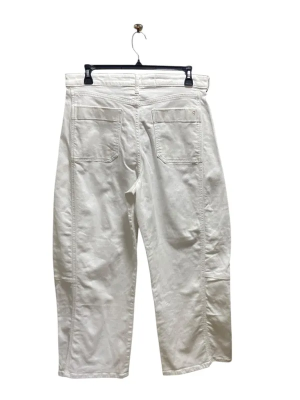 Pilcro Heritage Curve Mid-Rise Barrel Leg Jeans White Size 32T Anthropologie - Image 12