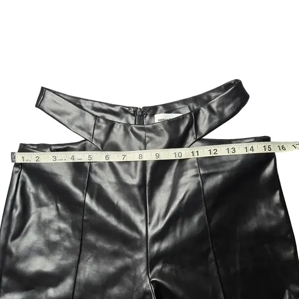 Superdown Black Faux Leather‎ Sia Cutout Pants - Image 3