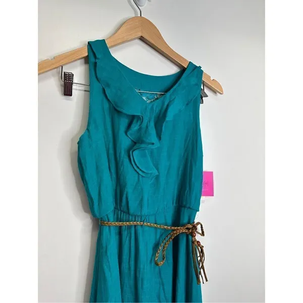 I.N San Francisco Dress Junior Size 16 Green High Low Sleeveless NWT‎ - Image 4