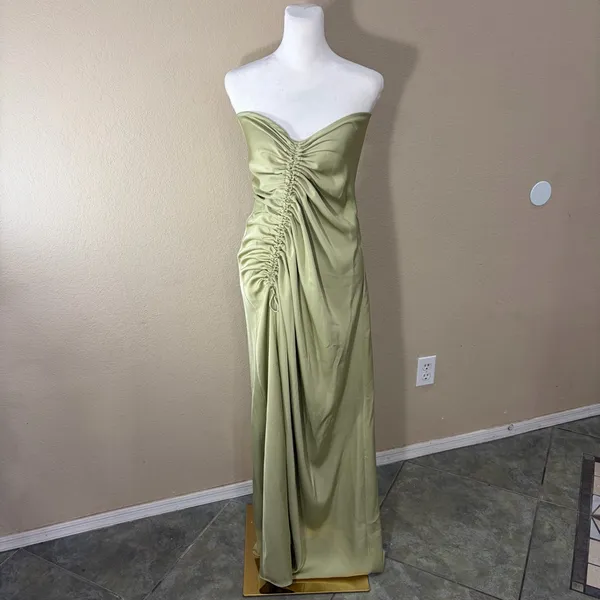 SABO Alyssia Strapless Maxi Dress Sage Green Hue Sz M Wedding Event Bridal Party - Image 3