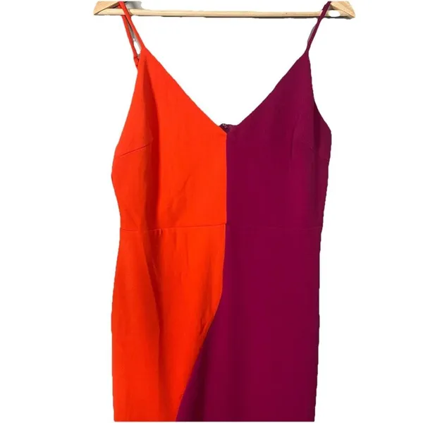 Lulus Perfect Duo Coral Red and Purple Color Block Bodycon Mini Dress Size Large - Image 15
