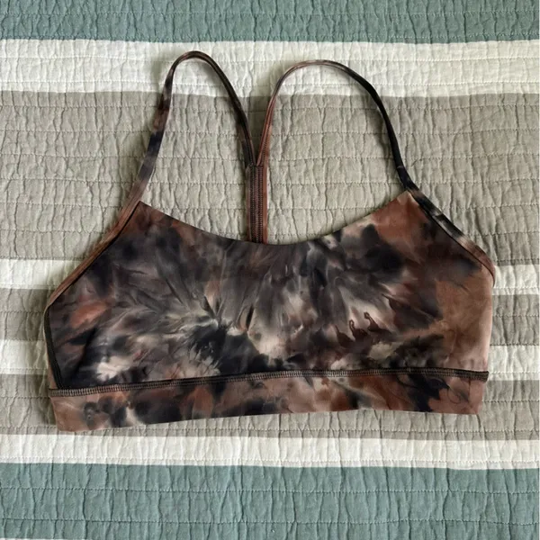 Lululemon Flow Y Bra Nulu Diamond Dye Graphite Grey Pink Pastel 8 - Image 2