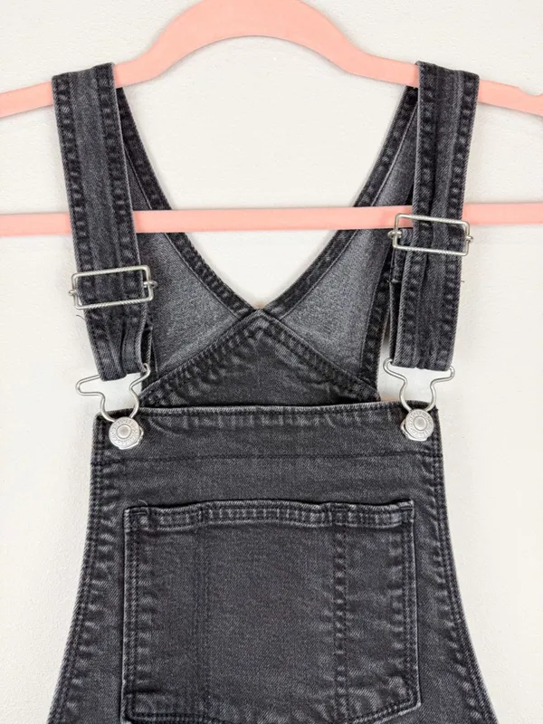 Levi’s Premium Ribcage Wide Leg Cropped Overalls Washed Black Size 25 - Image 8