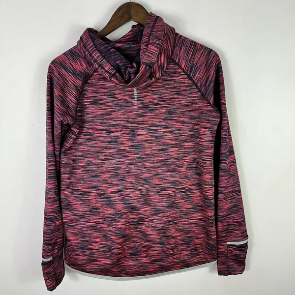 Gap Funnel Neck Hoodie Pullover S Pink‎ Space Dye Activewear Athleisure Fleece - Image 2