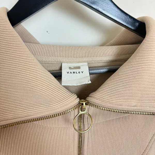 VARLEY Vine Ottoman Half Zip Pullover in Beige Size Large - Image 6