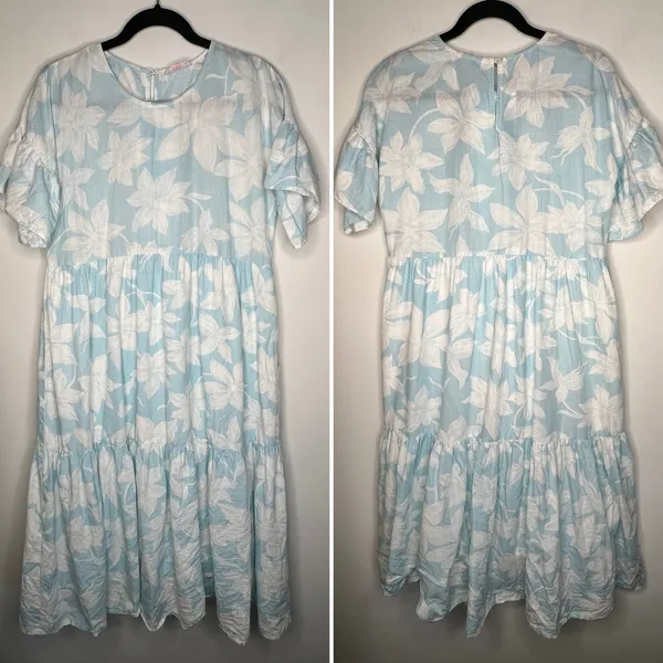 Seraphina Blue Floral Maxi Dress Size Small - Image 2