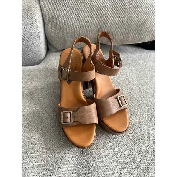 Kork-Ease Women's Brown Leather Wedge Sandals Size 8 - Image 5