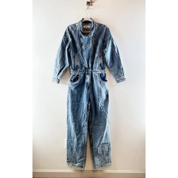 Ronny Kobo Eugene Long Sleeve Denim One Piece Jumpsuit Blue Medium - Image 4