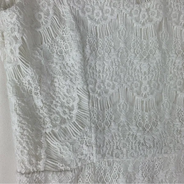 Free People size medium white lace mini dress new bridal anthro open back - Image 11