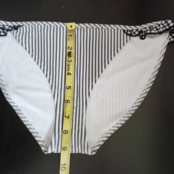Aerie Stripe Bikini Bottoms with Ruffles NWT Size Medium Full Coverage Bottom - Image 6