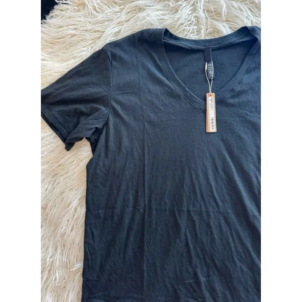 Skims Threadbare Cotton V-Neck T-Shirt Soot Size Large - Image 4
