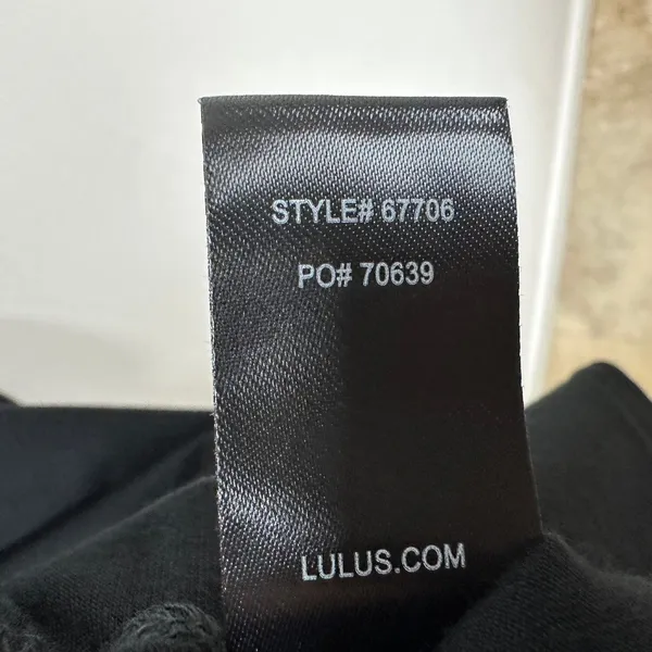 Lulus Forget Me Knot Black Midi Wrap Dress Stretch Jersey Knit Casual Medium NWT - Image 8