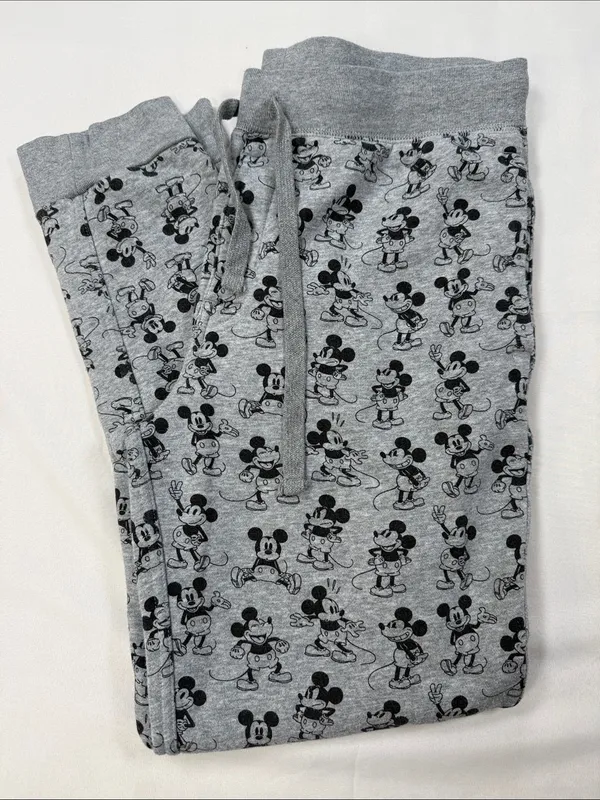American Eagle Women's Set T-Shirt & Gray Mickey Mouse Print Pajama Joggers - Image 2
