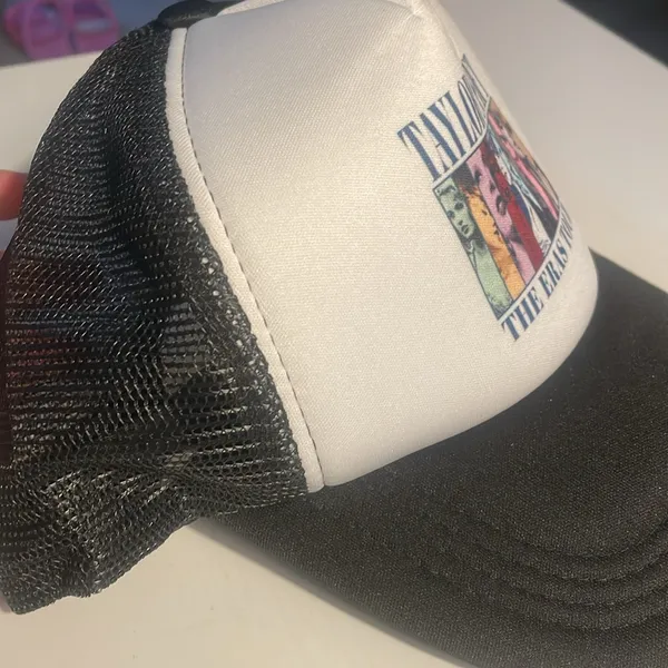 Taylor Swift The Eras Tour trucker hat black mesh white graphic new - Image 3