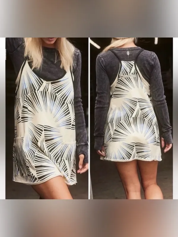 Free People Movement Hot Shot Mini Dress in Sunrise Geo Combo size large - Image 2