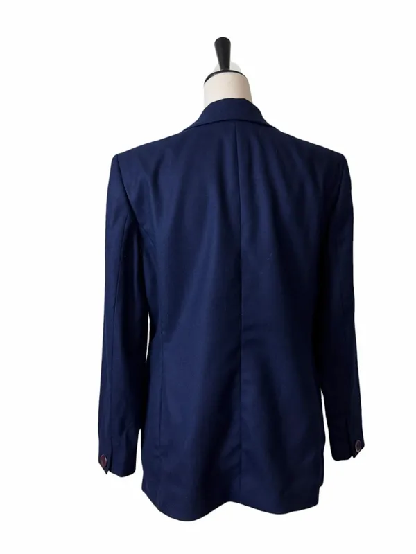 Pendleton Vintage Virgin Wool Blazer Size 12 Single Button Lined Solid Blue 90s - Image 5