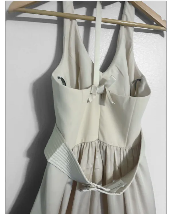 White by Vera Wang Champagne Halter Maxi Dress - Image 5