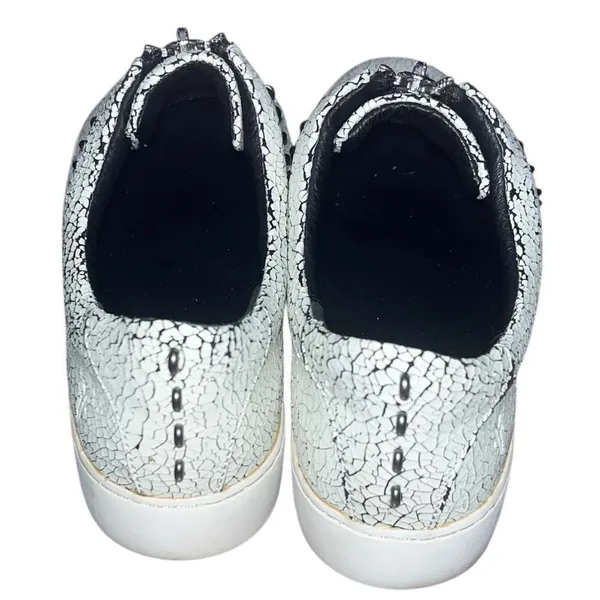 Frye Lena Rebel Leather Zip Crackled Low Top Sneaker - Image 4