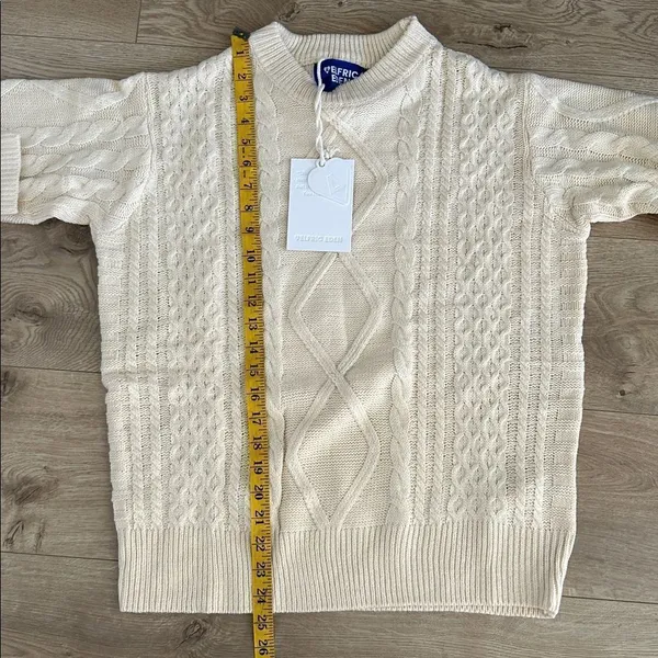 AELFRIC EDEN SOLID CABLE STITCH SWEATER, Cream, Size XS,NWT - Image 8