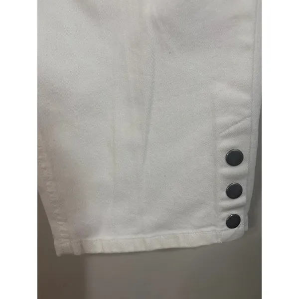 Talbots Capri Pants Womens 12P White Good‎ Snap Hem Stretch Denim Cropped Jeans - Image 5