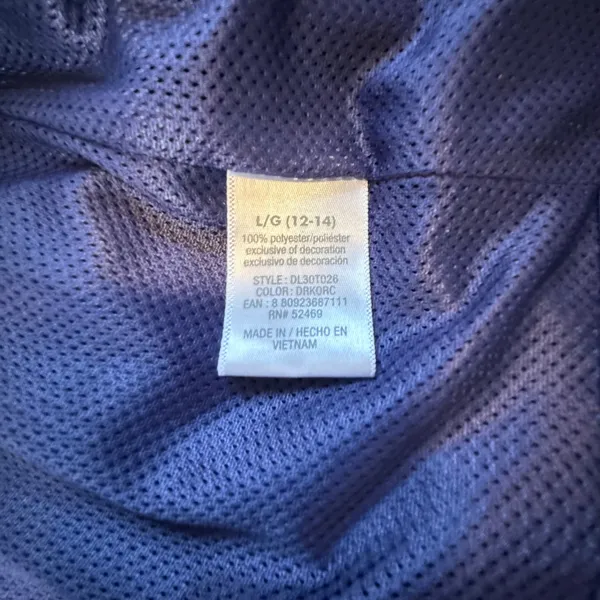 Danskin Now Womens Navy Blue Mesh Lined Full Zip Windbreaker Jacket Large 12-14 - Image 9