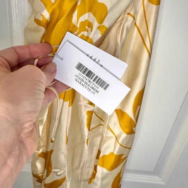 NWT Reformation Anaiis Silk Floral Maxi Dress in Yellow Cream 10 - Image 11