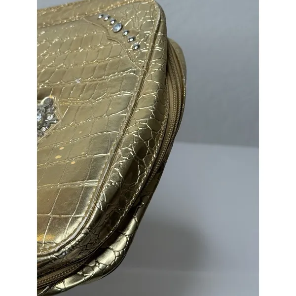 Montana West Bible Bag Gold Faux Diamonds Cross Spiritual Faith Church Study Zip - Image 5