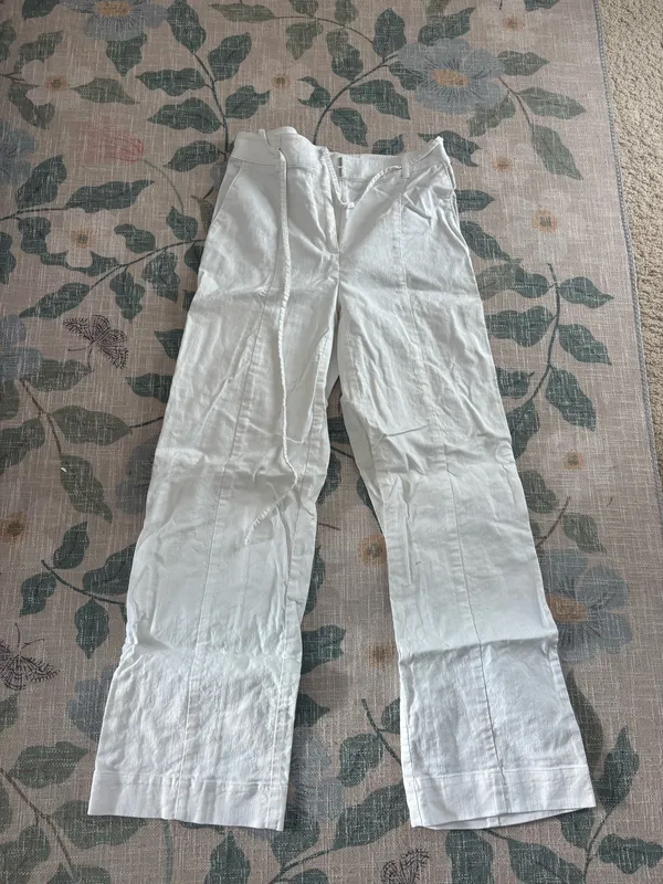 Loft white linen trousers  - Image 3