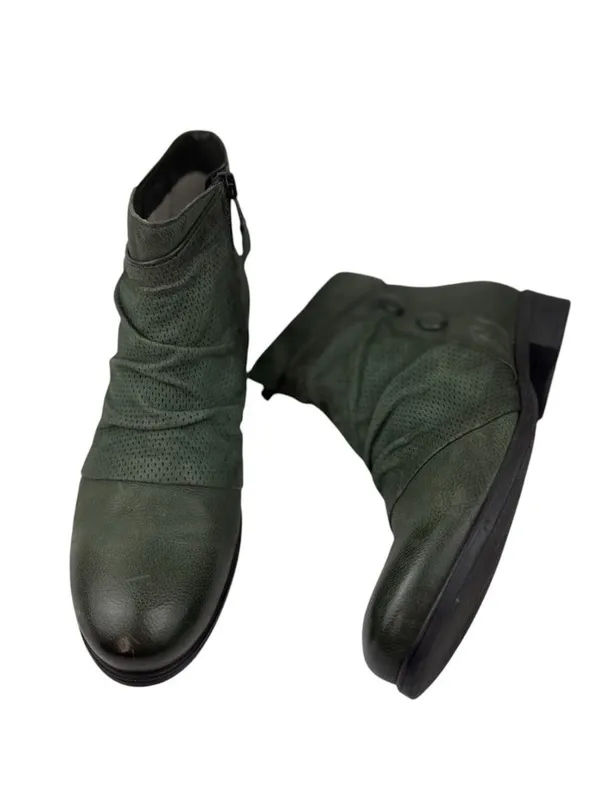*Miz Mooz Sallie Ankle Boots Womens Size 40 Green Leather Comfort Casual Classic - Image 3
