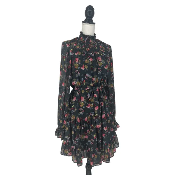 Cinq à‎ Sept Daija Belted Tiered Floral Print Chiffon Mini Dress - Image 7