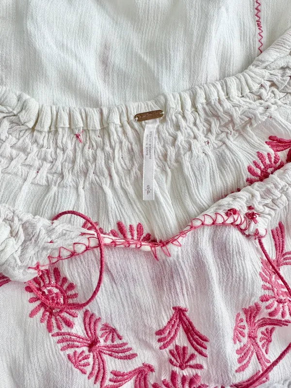 Free People Rolling Stone Woven Embroidered Top - Image 5