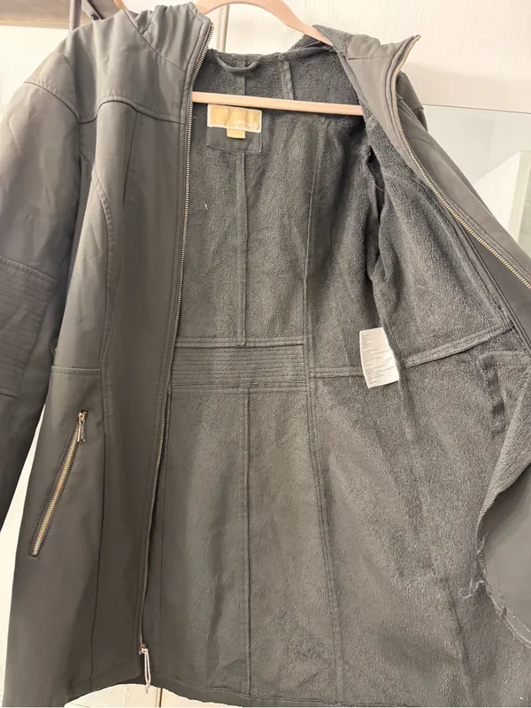 Michael Kors Olive Green Hooded Long Trench Coat - Image 7