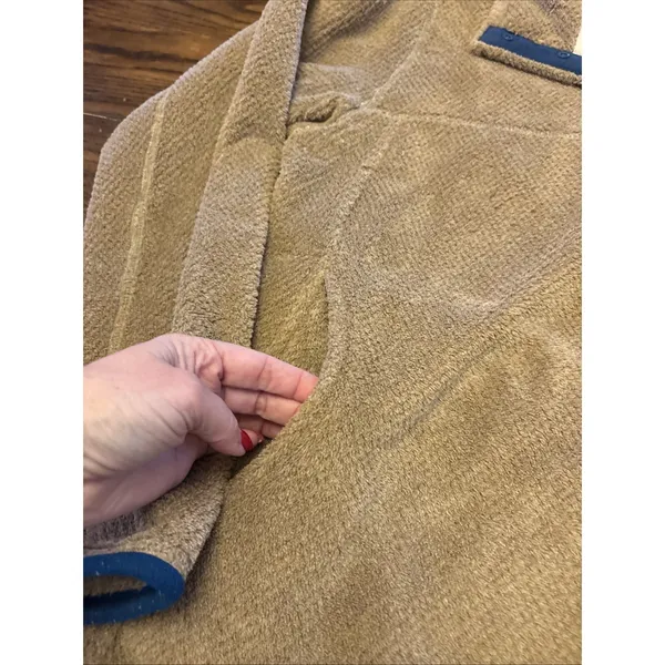 PATAGONIA Re-Tool Women's Large Snap T Fleece‎ Soft Pullover Brown/Navy~EUC - Image 4