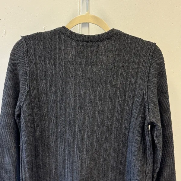 Y2K‎ Tahari Merino Wool Blend Ribbed Cardigan Sweater Gray Toggle Closure Medium - Image 5