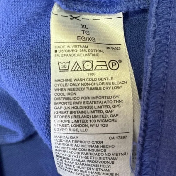 Love by GAP Women's Blue Short Sleeve Pocket Pullover Crop Tee T-Shirt Top XL - Image 4