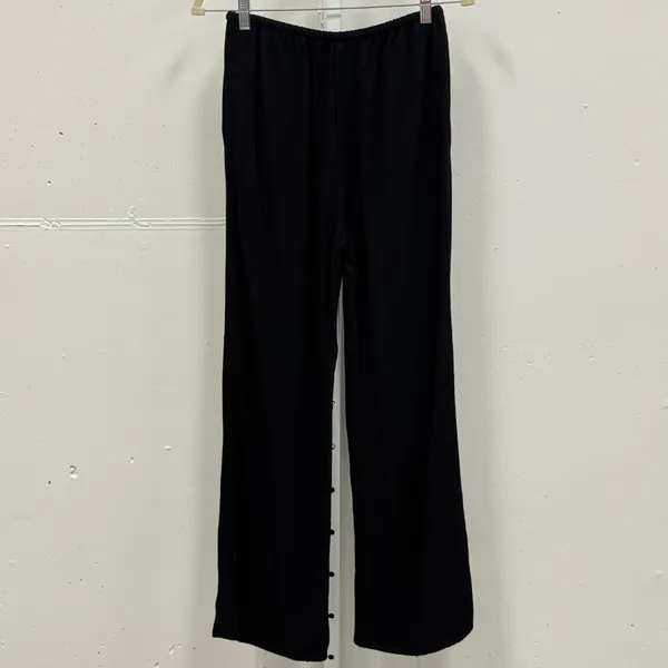 Zara Women's Black‎ Straight Wide Leg Elastic Waist Trousers Pants Lightweight M - Image 2